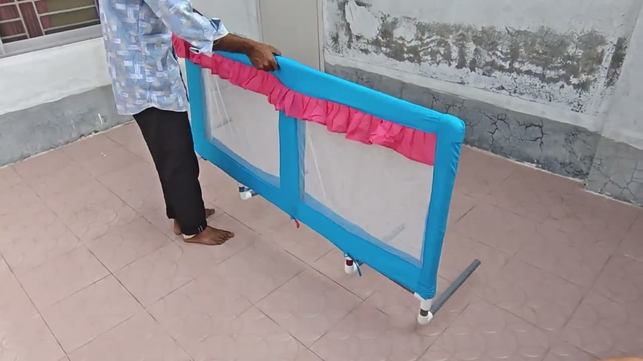 Baby Bed Safety Guard Rail (PVC Frame & Breathable Mesh) video thumbnail